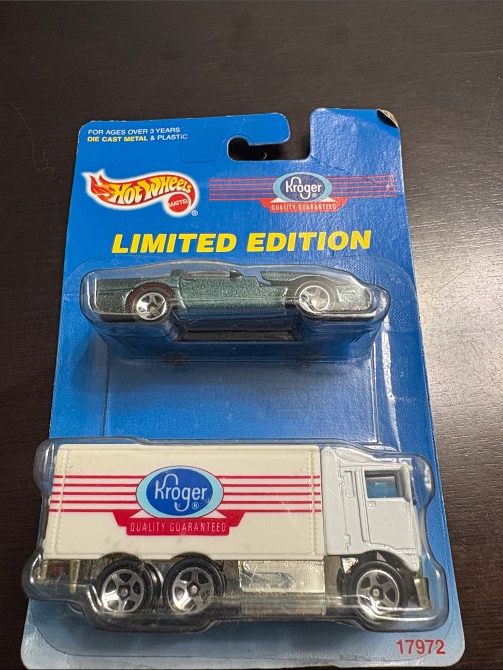 NIP Hot Wheels Kroger Limited Edition Green Sports Car & White Kroger Truck